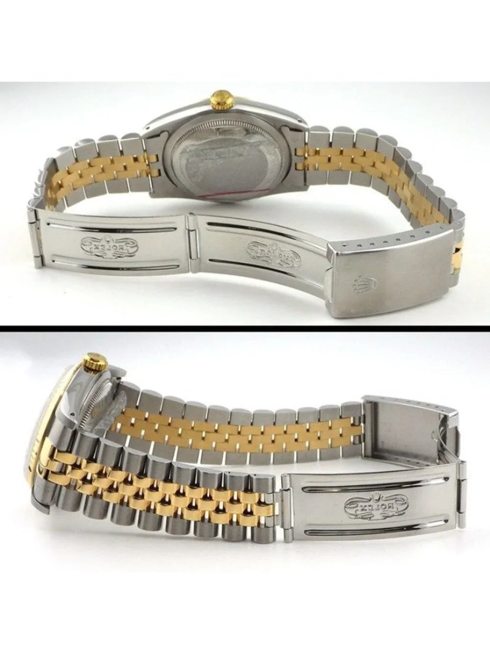 Rolex Watch Datejust White Dial Date 18k Yellow Gold SS Automatic
